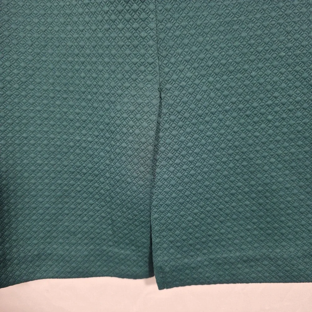J. Crew Pencil Skirt Women 10 Teal Green Excellent Textured Diamond Back Vent